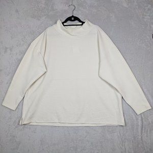 Wonderly Studio Womens Sweatshirt Size 3X ~ White Ribbed Long Sleeve Mock Neck